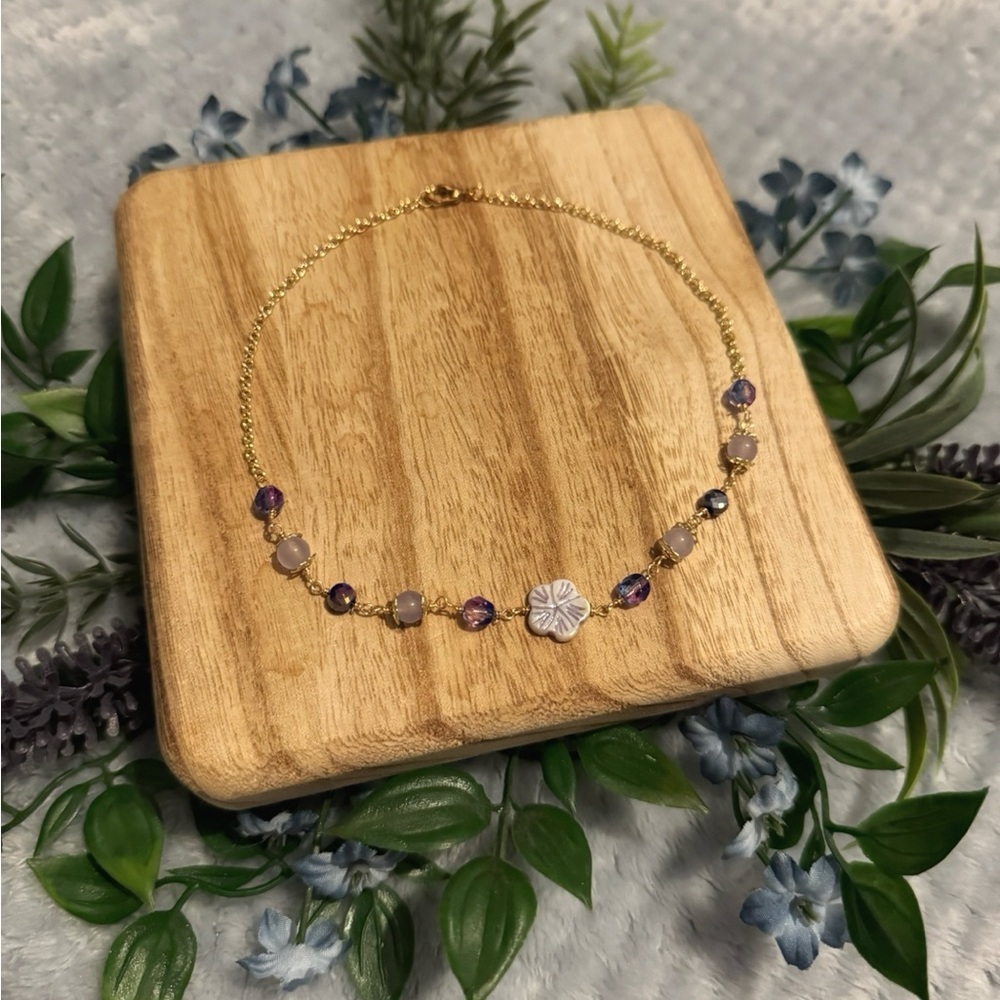Flower Fairycore Gold Choker